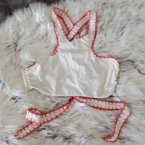 Unpadded coral stitches bathing suit top (Small)
